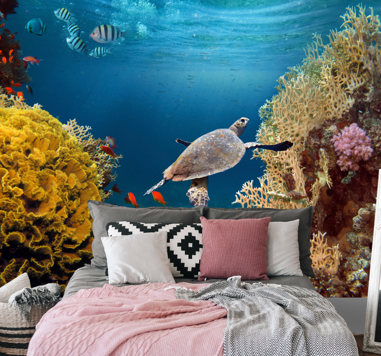 Sea Turtle Underwater animal wall mural - TenStickers