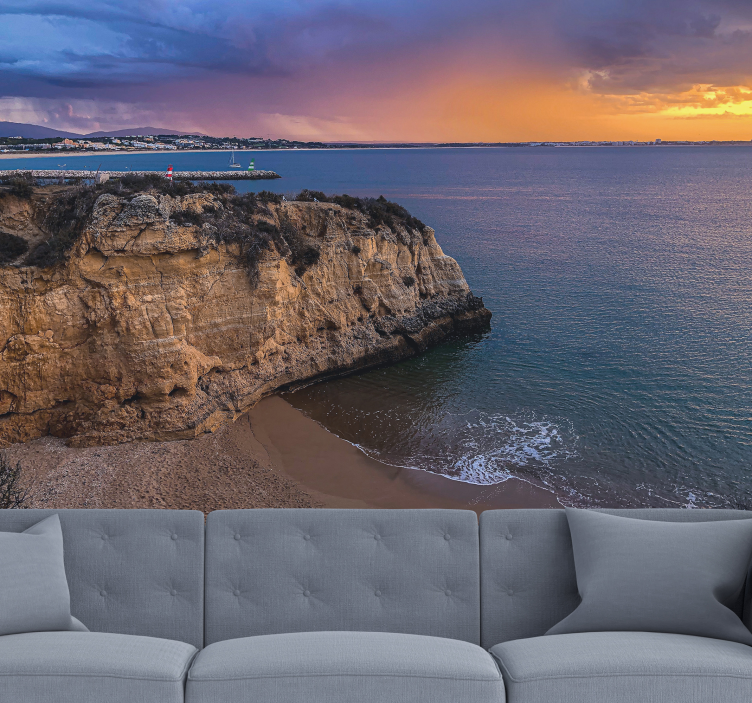 Seaside Cliff View landscape wall mural - TenStickers
