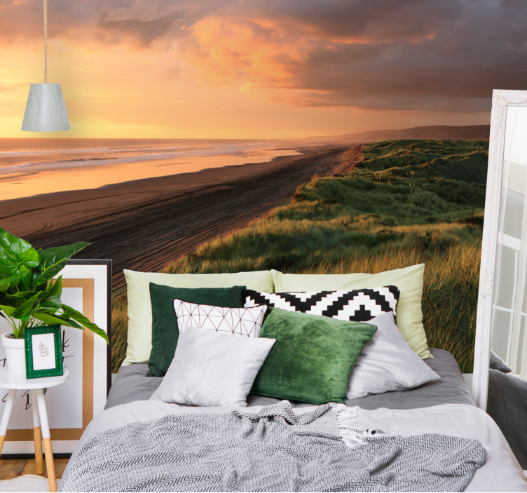 Seaside sunset harmony sea animals wall mural - TenStickers