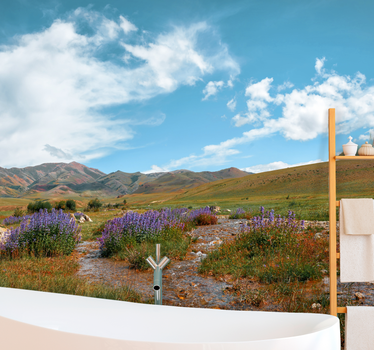 Serene Meadow Landscape nature wall mural - TenStickers