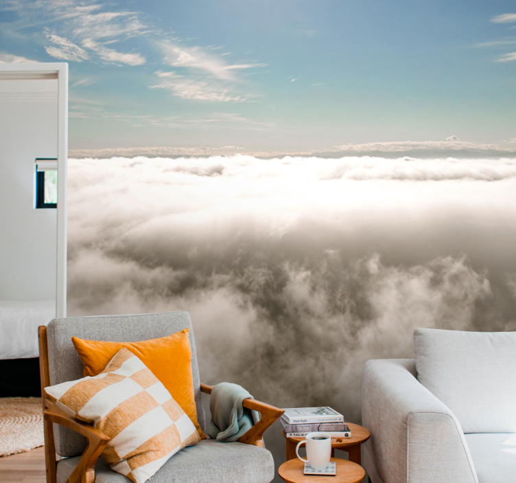 Sky wall mural cloudy sky view - TenStickers
