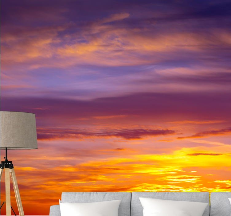 Sky wall mural majestic sunset view - TenStickers