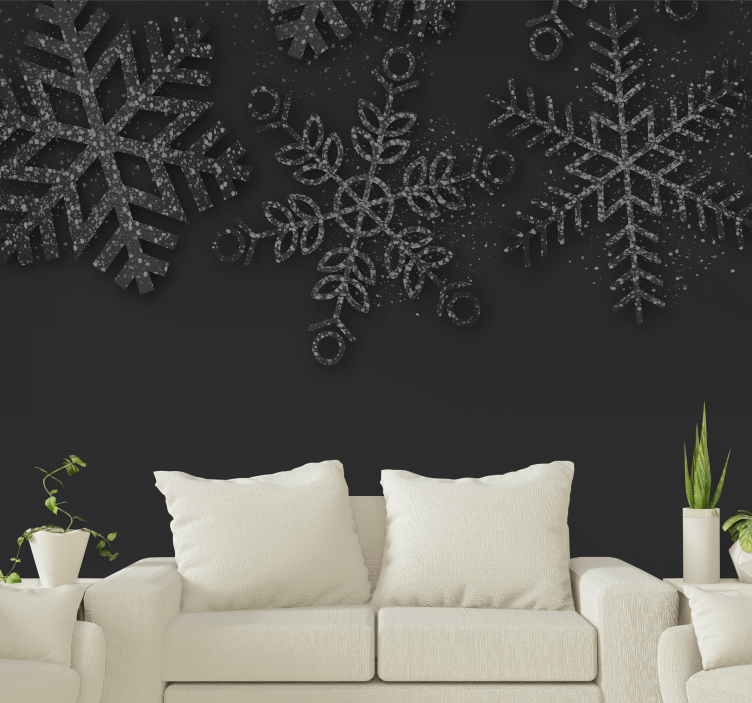 Snowflakes in Winter christmas wall mural - TenStickers