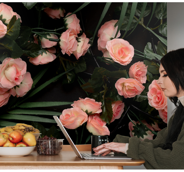 Soft Pink Roses flower wall mural - TenStickers