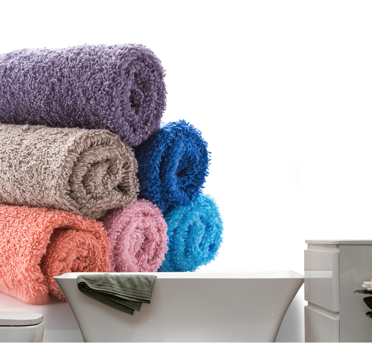 Soft Textured Towels bathroom wall mural - TenStickers
