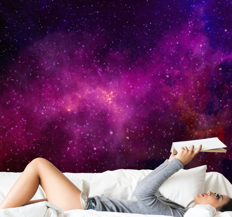 Space wall mural cosmic purple vortex - TenStickers