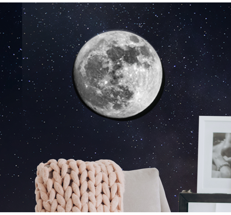 Space wall mural glowing lunar sphere - TenStickers
