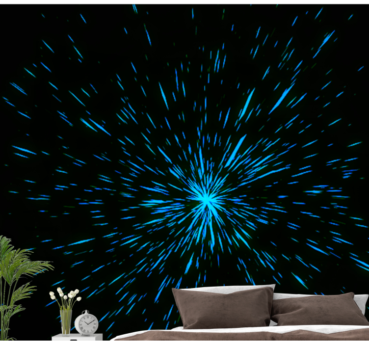 Space wall mural starburst effect - TenStickers