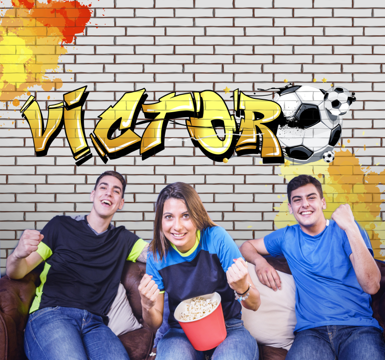 Football custom brick design urban wall mural - TenStickers