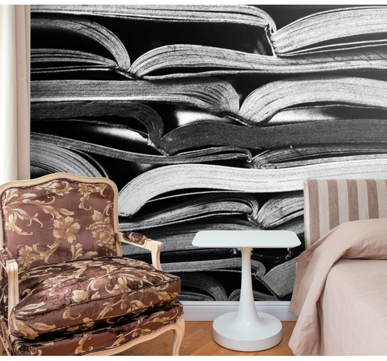 Stacked Open Pages textured wall mural - TenStickers