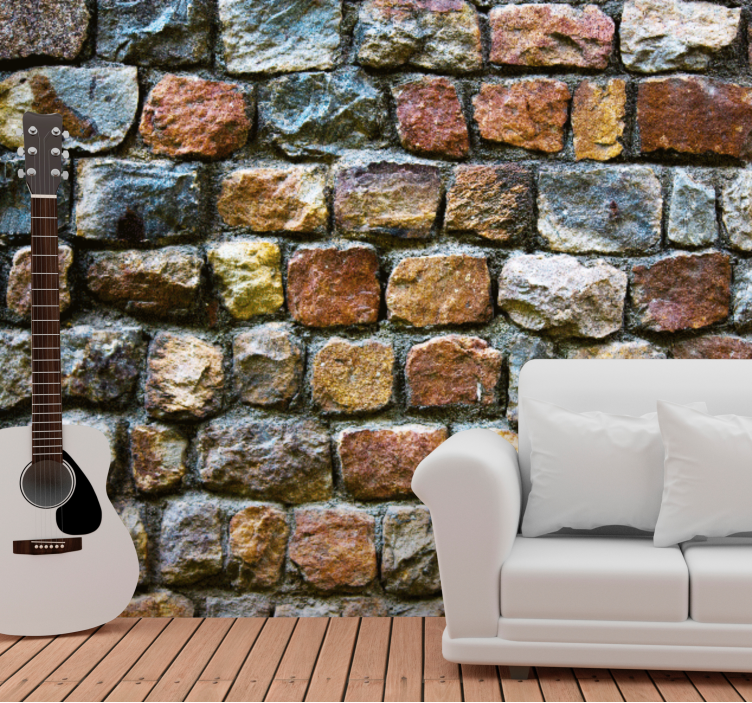 Stone wall mural natural stone finish - TenStickers