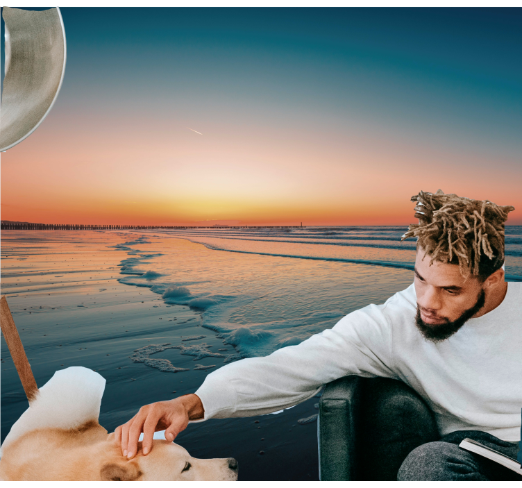 Sunset Ocean Waves nature wall mural - TenStickers