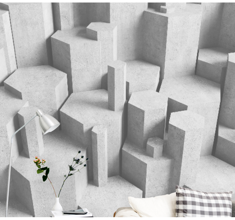 Texture and pattern wall mural concrete geometric shapes - TenStickers