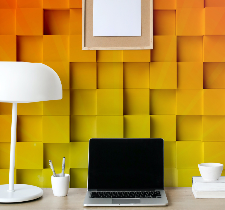 Texture and pattern wall mural geometric cube design - TenStickers