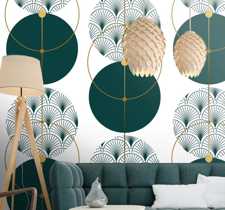 Texture and pattern wall mural geometric fan design - TenStickers