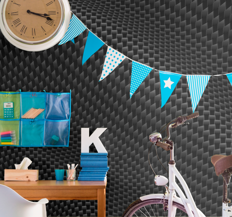 Texture and pattern wall mural in textured black - TenStickers