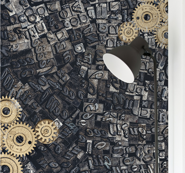 Texture and pattern wall mural mechanical gear design - TenStickers