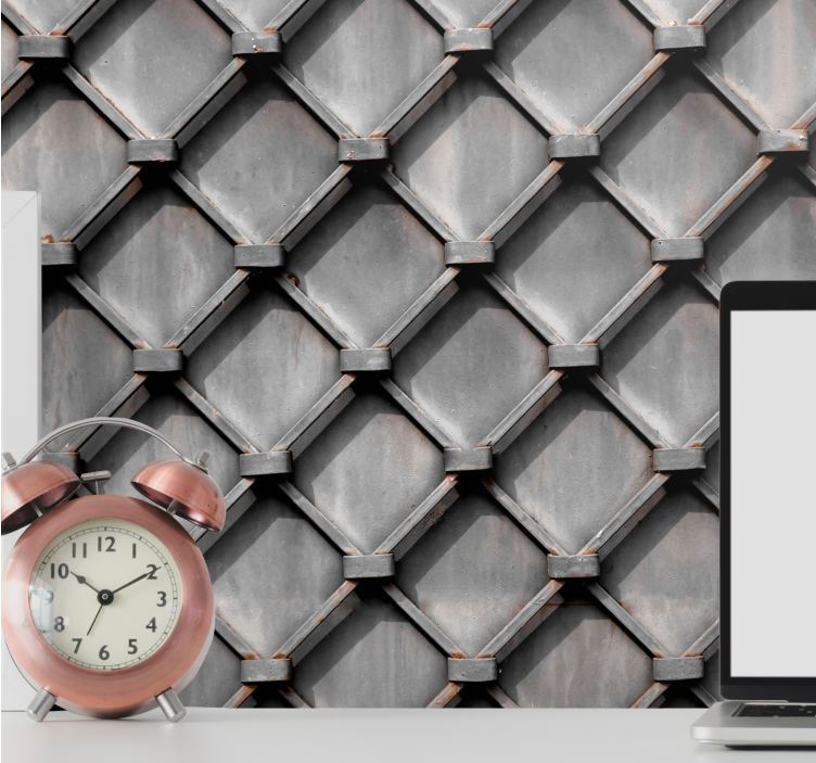 Texture and pattern wall mural metal grid design - TenStickers