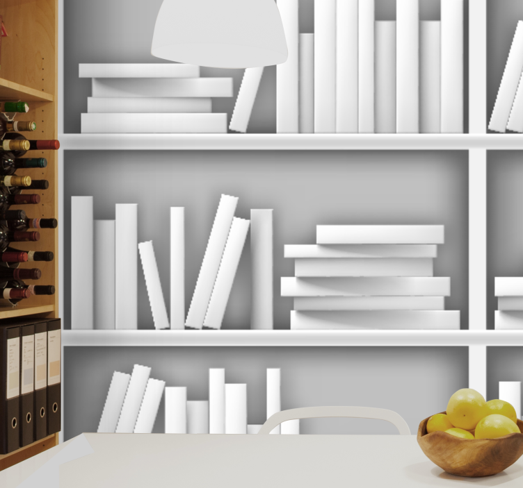 Texture and pattern wall mural minimalist bookshelves - TenStickers