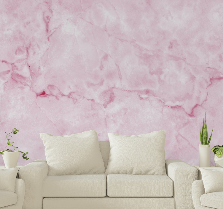 Texture and pattern wall mural pink marble effect - TenStickers
