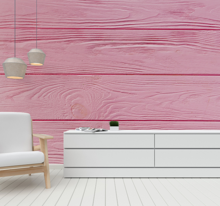 Texture and pattern wall mural pink wood panels - TenStickers