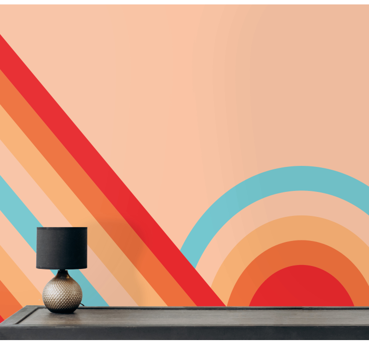 Texture and pattern wall mural retro geometric design - TenStickers