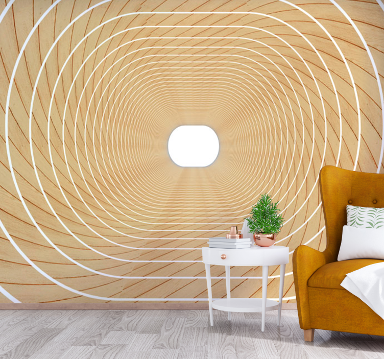 Texture and pattern wall mural spiral wood design - TenStickers