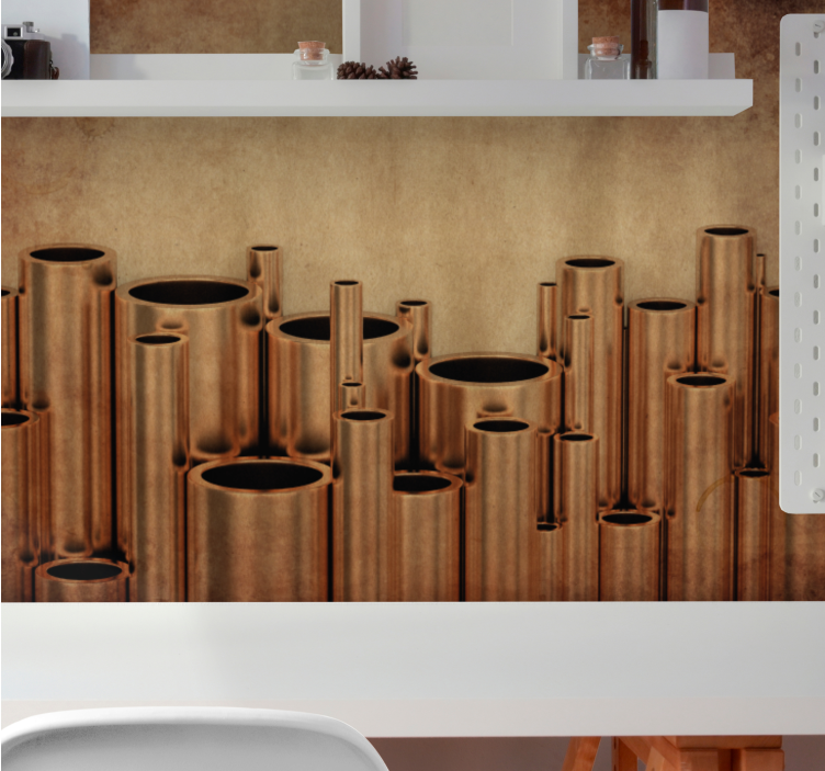 Texture and pattern wall mural textured pipe design - TenStickers