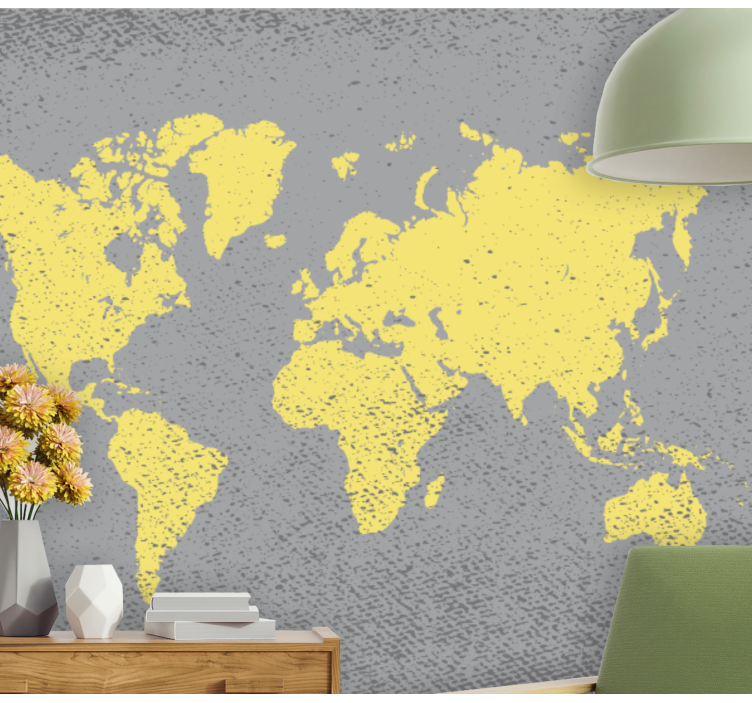 Textured pantone worldmap world map mural - TenStickers
