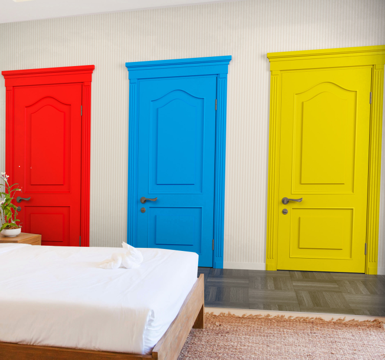 Textured wall mural colorful door designs - TenStickers