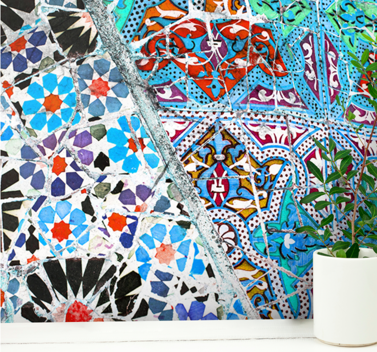 Textured wall mural intricate mosaic designs - TenStickers