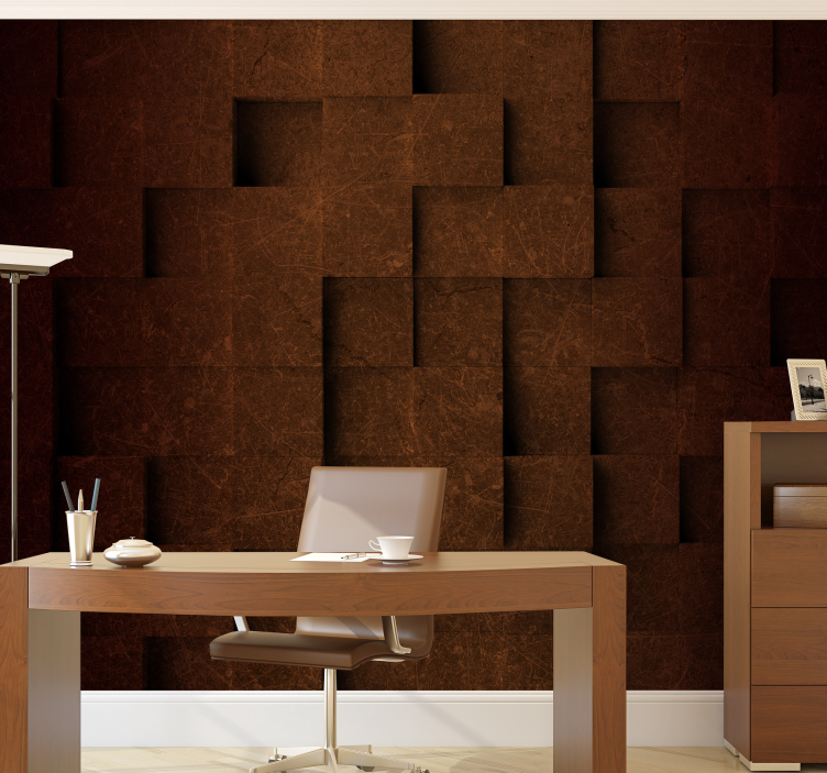 Textured wall mural layered square design - TenStickers