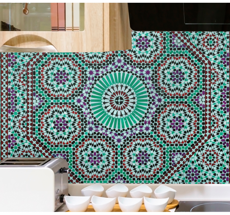Textured wall mural ornate geometric design - TenStickers