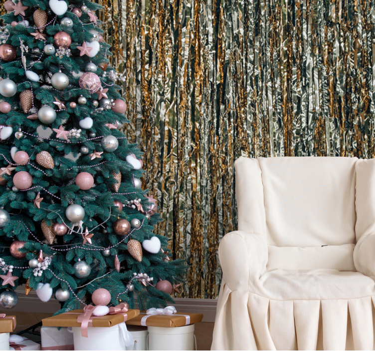 Textured wall mural shimmering metallic stripes - TenStickers