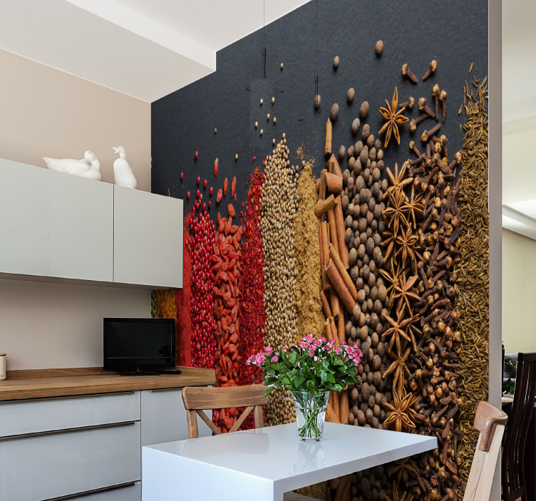 Textured wall mural spice arrangement design - TenStickers
