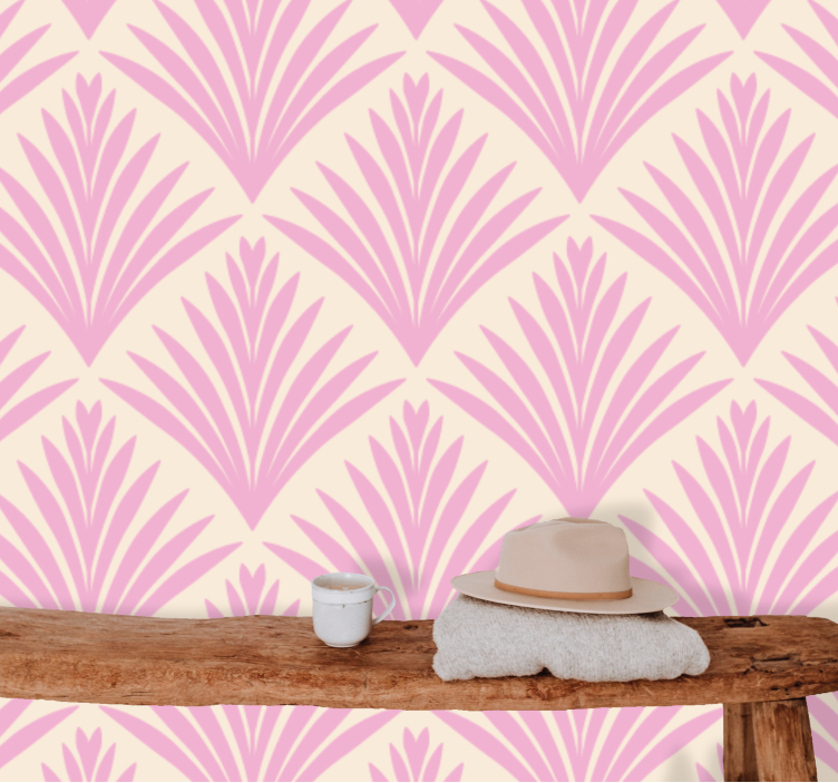 Textured wall mural stylized palm leaves - TenStickers