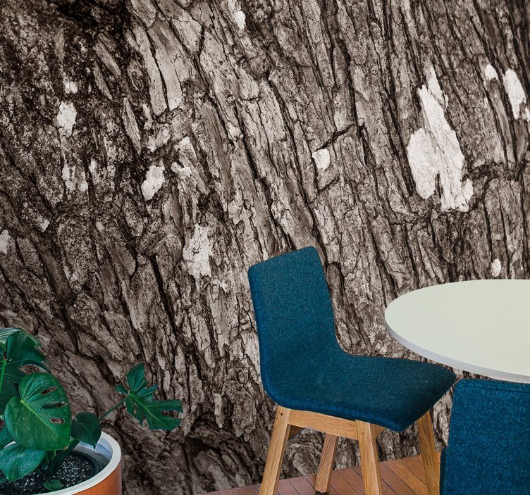 Textured wall mural textured tree bark - TenStickers