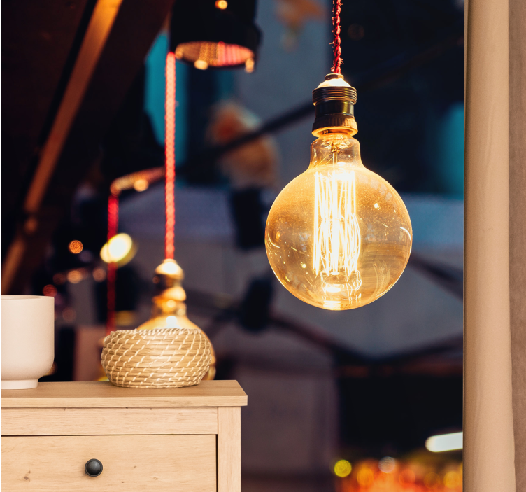 Textured wall mural vintage light fixture - TenStickers