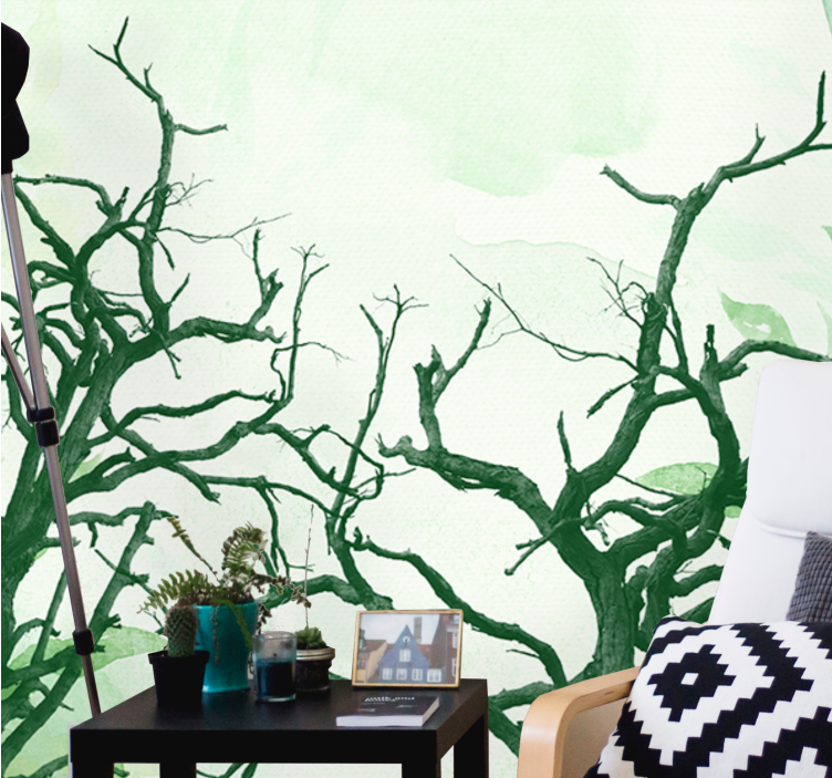 Tree mural intricate tree silhouettes - TenStickers