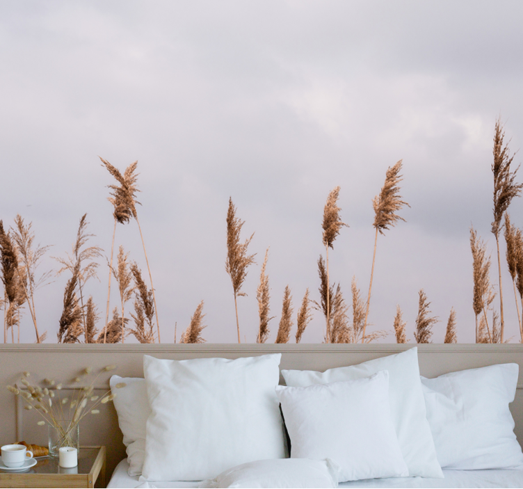 Tree mural tall grass silhouettes - TenStickers