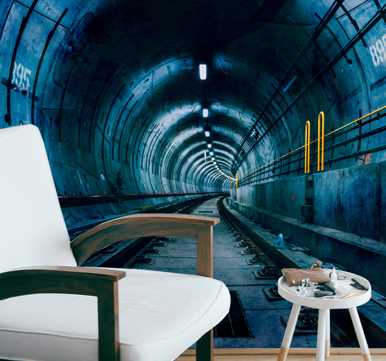 Underground Tunnel Perspective 3D wall mural - TenStickers