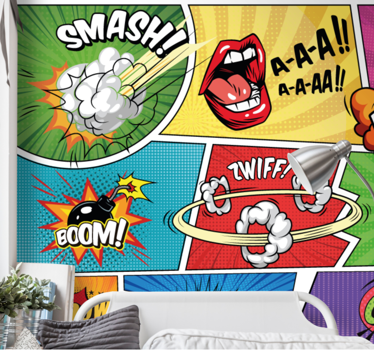 Urban wall mural comic book adventure - TenStickers