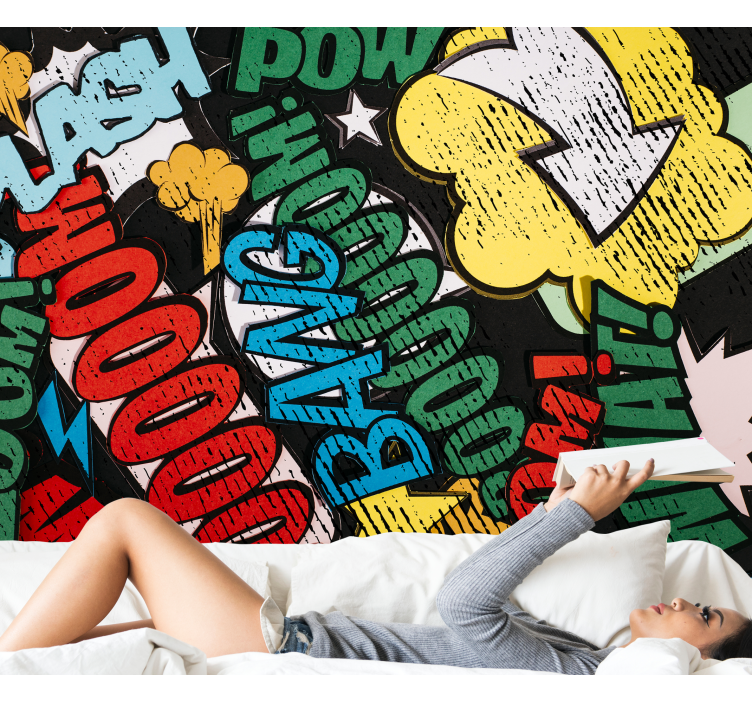 Urban wall mural comic book noises - TenStickers