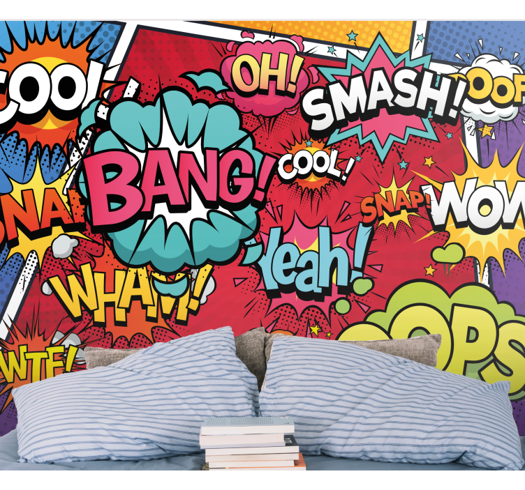 Urban wall mural comic sound effects - TenStickers