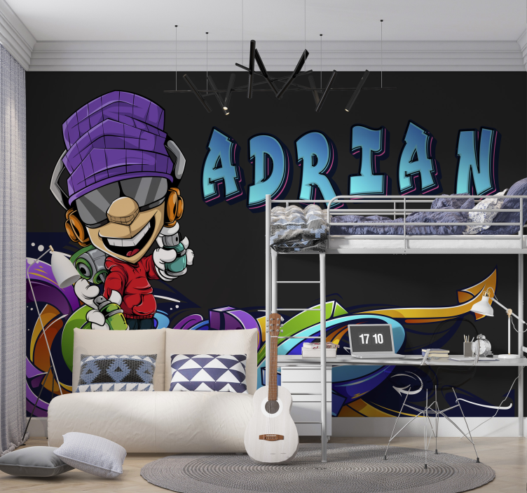 Urban wall mural cool cartoon character design - TenStickers