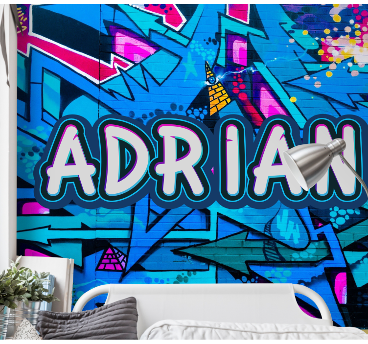 Urban wall mural customizable graffiti design - TenStickers
