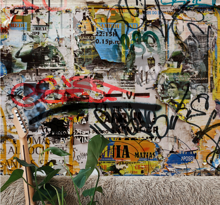 Urban wall mural urban art collage - TenStickers