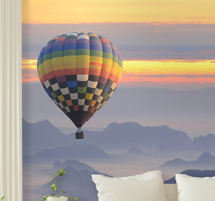 Vehicle wall mural aerial balloon adventure - TenStickers