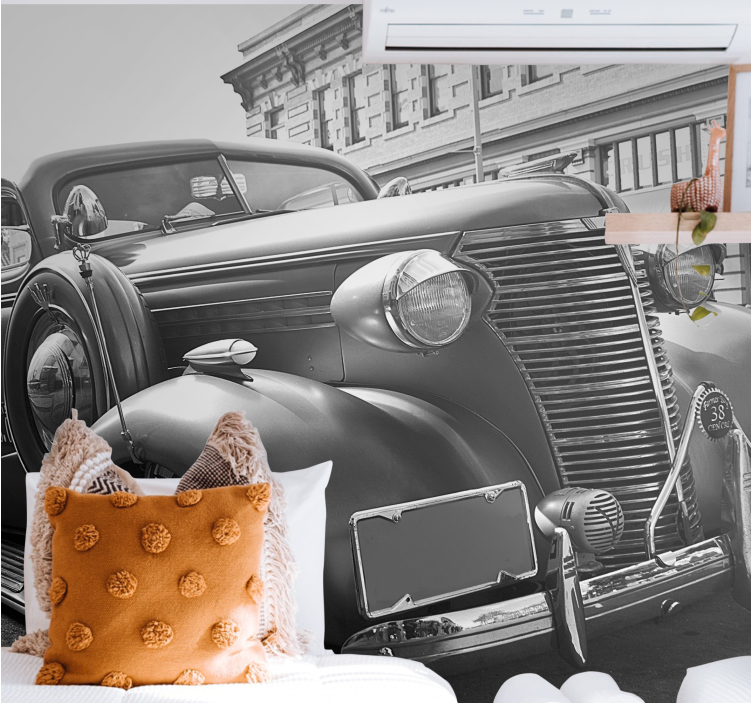 Vehicle wall mural classic car showcase - TenStickers