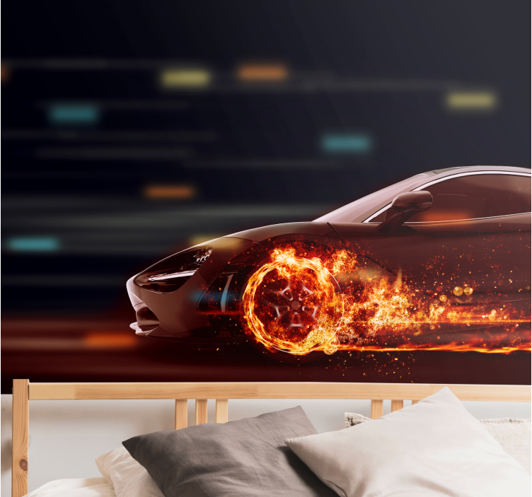 Vehicle wall mural dynamic racing motion - TenStickers